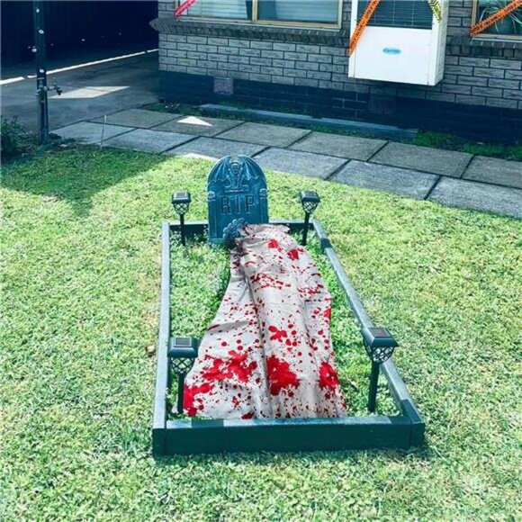 5FT Halloween Dead Victim Corpse Prop, Halloween Scary Outdoor Decorations - Picture 5 of 8